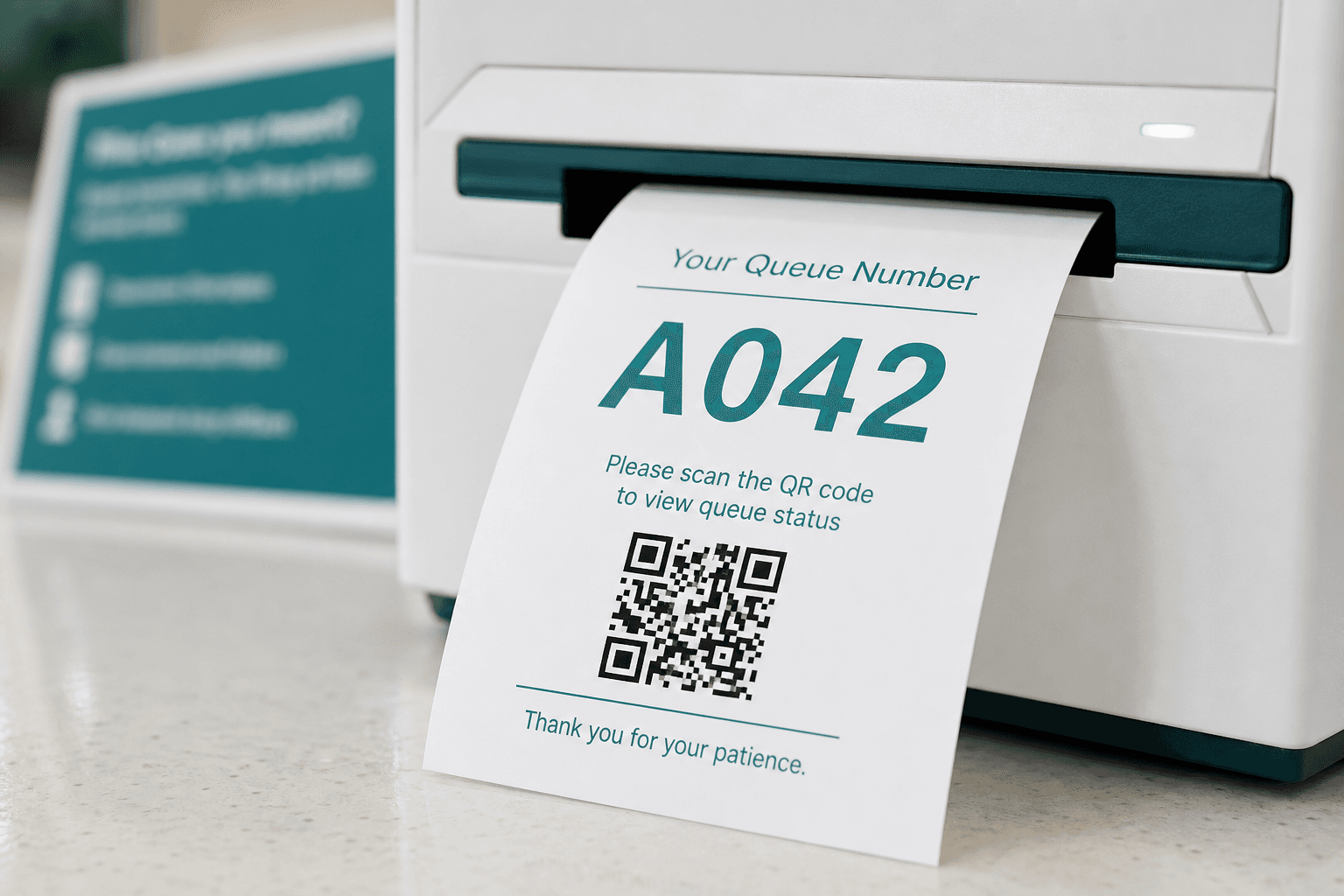 บัตรคิวพร้อม QR Code